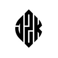 jzk-Kreisbuchstabe-Logo-Design mit Kreis- und Ellipsenform. jzk Ellipsenbuchstaben mit typografischem Stil. Die drei Initialen bilden ein Kreislogo. jzk Kreisemblem abstrakter Monogramm-Buchstabenmarkierungsvektor. vektor