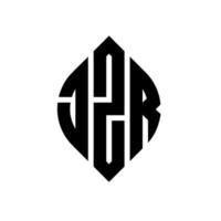 JZR-Kreisbuchstaben-Logo-Design mit Kreis- und Ellipsenform. jzr Ellipsenbuchstaben mit typografischem Stil. Die drei Initialen bilden ein Kreislogo. jzr Kreisemblem abstrakter Monogramm-Buchstabenmarkierungsvektor. vektor