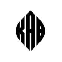 Kab-Kreis-Buchstaben-Logo-Design mit Kreis- und Ellipsenform. kab ellipsenbuchstaben mit typografischem stil. Die drei Initialen bilden ein Kreislogo. Kab-Kreis-Emblem abstrakter Monogramm-Buchstaben-Markierungsvektor. vektor
