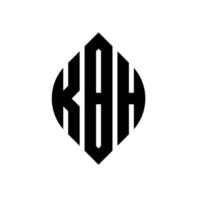 kbh cirkelbokstavslogotypdesign med cirkel och ellipsform. kbh ellipsbokstäver med typografisk stil. de tre initialerna bildar en cirkellogotyp. kbh cirkel emblem abstrakt monogram bokstav märke vektor. vektor