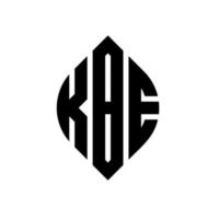 kbe-Kreisbuchstaben-Logo-Design mit Kreis- und Ellipsenform. kbe Ellipsenbuchstaben mit typografischem Stil. Die drei Initialen bilden ein Kreislogo. KBE-Kreis-Emblem abstrakter Monogramm-Buchstaben-Markierungsvektor. vektor