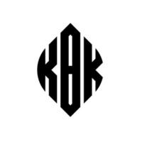 kbk-Kreisbuchstaben-Logo-Design mit Kreis- und Ellipsenform. kbk Ellipsenbuchstaben mit typografischem Stil. Die drei Initialen bilden ein Kreislogo. kbk-Kreis-Emblem abstrakter Monogramm-Buchstaben-Markierungsvektor. vektor