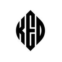 Ked-Kreis-Buchstaben-Logo-Design mit Kreis- und Ellipsenform. Ked Ellipsenbuchstaben mit typografischem Stil. Die drei Initialen bilden ein Kreislogo. Ked-Kreis-Emblem abstrakter Monogramm-Buchstaben-Markierungsvektor. vektor