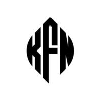 kfn cirkel bokstavslogotyp design med cirkel och ellipsform. kfn ellipsbokstäver med typografisk stil. de tre initialerna bildar en cirkellogotyp. kfn cirkel emblem abstrakt monogram brev märke vektor. vektor