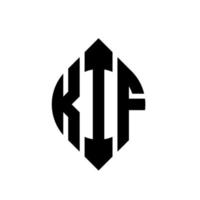 kif-Kreis-Buchstaben-Logo-Design mit Kreis- und Ellipsenform. kif ellipsenbuchstaben mit typografischem stil. Die drei Initialen bilden ein Kreislogo. KIF-Kreis-Emblem abstrakter Monogramm-Buchstaben-Markierungsvektor. vektor