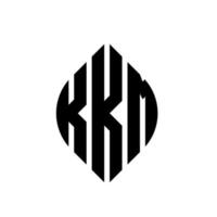 kkm cirkelbokstavslogotypdesign med cirkel och ellipsform. kkm ellipsbokstäver med typografisk stil. de tre initialerna bildar en cirkellogotyp. kkm cirkel emblem abstrakt monogram bokstav märke vektor. vektor