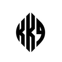 kkq-Kreis-Buchstaben-Logo-Design mit Kreis- und Ellipsenform. kkq Ellipsenbuchstaben mit typografischem Stil. Die drei Initialen bilden ein Kreislogo. kkq-Kreis-Emblem abstrakter Monogramm-Buchstaben-Markenvektor. vektor