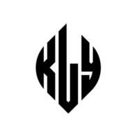 Kly-Kreis-Buchstaben-Logo-Design mit Kreis- und Ellipsenform. kly ellipsenbuchstaben mit typografischem stil. Die drei Initialen bilden ein Kreislogo. Kly-Kreis-Emblem abstrakter Monogramm-Buchstaben-Markierungsvektor. vektor