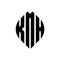 kmx cirkelbokstavslogotypdesign med cirkel och ellipsform. kmx ellipsbokstäver med typografisk stil. de tre initialerna bildar en cirkellogotyp. kmx cirkel emblem abstrakt monogram bokstav märke vektor. vektor