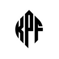 kpf cirkelbokstavslogotypdesign med cirkel och ellipsform. kpf ellipsbokstäver med typografisk stil. de tre initialerna bildar en cirkellogotyp. kpf cirkel emblem abstrakt monogram bokstav märke vektor. vektor