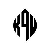 kqv-Kreisbuchstabe-Logo-Design mit Kreis- und Ellipsenform. kqv Ellipsenbuchstaben mit typografischem Stil. Die drei Initialen bilden ein Kreislogo. Kqv-Kreis-Emblem abstrakter Monogramm-Buchstaben-Markierungsvektor. vektor