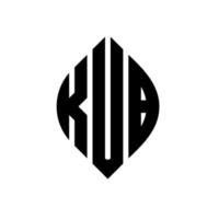 kub-Kreis-Buchstaben-Logo-Design mit Kreis- und Ellipsenform. kub ellipsenbuchstaben mit typografischem stil. Die drei Initialen bilden ein Kreislogo. kub kreis emblem abstraktes monogramm buchstaben mark vektor. vektor