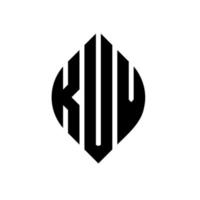 kuv cirkel bokstavslogotyp design med cirkel och ellipsform. kuv ellips bokstäver med typografisk stil. de tre initialerna bildar en cirkellogotyp. kuv cirkel emblem abstrakt monogram bokstav märke vektor. vektor