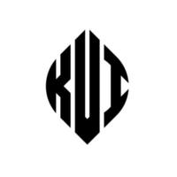 kvi-Kreis-Buchstaben-Logo-Design mit Kreis- und Ellipsenform. kvi-ellipsenbuchstaben mit typografischem stil. Die drei Initialen bilden ein Kreislogo. Kvi-Kreis-Emblem abstrakter Monogramm-Buchstaben-Markierungsvektor. vektor