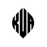 kva cirkel bokstavslogotyp design med cirkel och ellipsform. kva ellipsbokstäver med typografisk stil. de tre initialerna bildar en cirkellogotyp. kva cirkel emblem abstrakt monogram bokstav märke vektor. vektor