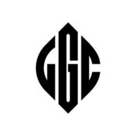lgc-Kreisbuchstaben-Logo-Design mit Kreis- und Ellipsenform. lgc-ellipsenbuchstaben mit typografischem stil. Die drei Initialen bilden ein Kreislogo. lgc-Kreis-Emblem abstrakter Monogramm-Buchstaben-Markierungsvektor. vektor