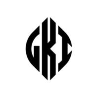 lki-Kreis-Buchstaben-Logo-Design mit Kreis- und Ellipsenform. lki Ellipsenbuchstaben mit typografischem Stil. Die drei Initialen bilden ein Kreislogo. lki-Kreis-Emblem abstrakter Monogramm-Buchstaben-Markierungsvektor. vektor