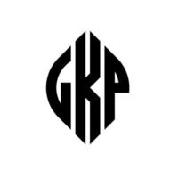 lkp-Kreisbuchstaben-Logo-Design mit Kreis- und Ellipsenform. lkp Ellipsenbuchstaben mit typografischem Stil. Die drei Initialen bilden ein Kreislogo. lkp-Kreis-Emblem abstrakter Monogramm-Buchstaben-Markierungsvektor. vektor