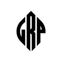 LRP-Kreisbuchstaben-Logo-Design mit Kreis- und Ellipsenform. lrp Ellipsenbuchstaben mit typografischem Stil. Die drei Initialen bilden ein Kreislogo. LRP-Kreis-Emblem abstrakter Monogramm-Buchstaben-Markierungsvektor. vektor