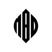 Mbo-Kreisbuchstaben-Logo-Design mit Kreis- und Ellipsenform. Mbo-Ellipsenbuchstaben mit typografischem Stil. Die drei Initialen bilden ein Kreislogo. Mbo-Kreis-Emblem abstrakter Monogramm-Buchstaben-Markenvektor. vektor