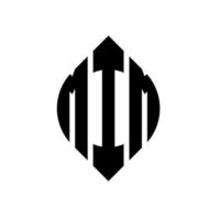 Mim-Kreis-Buchstaben-Logo-Design mit Kreis- und Ellipsenform. mim ellipsenbuchstaben mit typografischem stil. Die drei Initialen bilden ein Kreislogo. Mim-Kreis-Emblem abstrakter Monogramm-Buchstaben-Markenvektor. vektor