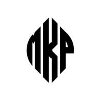 mkp-Kreisbuchstaben-Logo-Design mit Kreis- und Ellipsenform. mkp-Ellipsenbuchstaben mit typografischem Stil. Die drei Initialen bilden ein Kreislogo. mkp-Kreis-Emblem abstrakter Monogramm-Buchstaben-Markierungsvektor. vektor