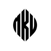 mku-Kreisbuchstaben-Logo-Design mit Kreis- und Ellipsenform. mku Ellipsenbuchstaben mit typografischem Stil. Die drei Initialen bilden ein Kreislogo. mku-Kreis-Emblem abstrakter Monogramm-Buchstaben-Markierungsvektor. vektor