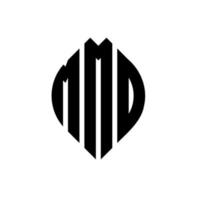 mmd-Kreis-Buchstaben-Logo-Design mit Kreis- und Ellipsenform. mmd ellipsenbuchstaben mit typografischem stil. Die drei Initialen bilden ein Kreislogo. mmd-Kreis-Emblem abstrakter Monogramm-Buchstaben-Markierungsvektor. vektor