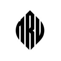 mru-Kreisbuchstaben-Logo-Design mit Kreis- und Ellipsenform. mru Ellipsenbuchstaben mit typografischem Stil. Die drei Initialen bilden ein Kreislogo. MRU-Kreis-Emblem abstrakter Monogramm-Buchstaben-Markierungsvektor. vektor