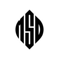 msd-Kreisbuchstaben-Logo-Design mit Kreis- und Ellipsenform. msd Ellipsenbuchstaben mit typografischem Stil. Die drei Initialen bilden ein Kreislogo. msd-Kreis-Emblem abstrakter Monogramm-Buchstaben-Markierungsvektor. vektor