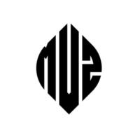 mvz-Kreisbuchstaben-Logo-Design mit Kreis- und Ellipsenform. mvz Ellipsenbuchstaben mit typografischem Stil. Die drei Initialen bilden ein Kreislogo. mvz Kreisemblem abstrakter Monogramm-Buchstabenmarkierungsvektor. vektor
