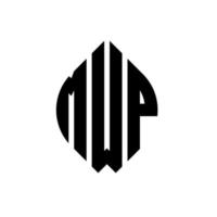 mwp cirkelbokstavslogotypdesign med cirkel- och ellipsform. mwp ellipsbokstäver med typografisk stil. de tre initialerna bildar en cirkellogotyp. mwp cirkel emblem abstrakt monogram bokstav märke vektor. vektor