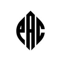 pac-Kreis-Buchstaben-Logo-Design mit Kreis- und Ellipsenform. pac Ellipsenbuchstaben mit typografischem Stil. Die drei Initialen bilden ein Kreislogo. pac-Kreis-Emblem abstrakter Monogramm-Buchstaben-Markierungsvektor. vektor