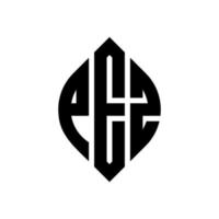 pez-Kreis-Buchstaben-Logo-Design mit Kreis- und Ellipsenform. pez ellipsenbuchstaben mit typografischem stil. Die drei Initialen bilden ein Kreislogo. Pez-Kreis-Emblem abstrakter Monogramm-Buchstaben-Markierungsvektor. vektor