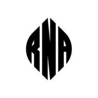 rna cirkel bokstavslogotyp design med cirkel och ellipsform. rna ellipsbokstäver med typografisk stil. de tre initialerna bildar en cirkellogotyp. rna cirkel emblem abstrakt monogram brev märke vektor. vektor