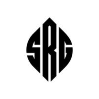 rg Kreisbuchstabe-Logo-Design mit Kreis- und Ellipsenform. srg Ellipsenbuchstaben mit typografischem Stil. Die drei Initialen bilden ein Kreislogo. srg Kreisemblem abstrakter Monogramm-Buchstabenmarkierungsvektor. vektor