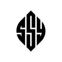 ssy-Kreisbuchstabe-Logo-Design mit Kreis- und Ellipsenform. ssy Ellipsenbuchstaben mit typografischem Stil. Die drei Initialen bilden ein Kreislogo. ssy-Kreis-Emblem abstrakter Monogramm-Buchstaben-Markierungsvektor. vektor
