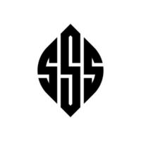 sss-Kreisbuchstaben-Logo-Design mit Kreis- und Ellipsenform. sss Ellipsenbuchstaben mit typografischem Stil. Die drei Initialen bilden ein Kreislogo. sss-Kreis-Emblem abstrakter Monogramm-Buchstaben-Markierungsvektor. vektor