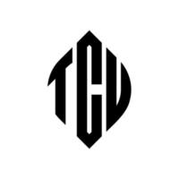 tcu-Kreisbuchstaben-Logo-Design mit Kreis- und Ellipsenform. tcu ellipsenbuchstaben mit typografischem stil. Die drei Initialen bilden ein Kreislogo. tcu-Kreis-Emblem abstrakter Monogramm-Buchstaben-Markierungsvektor. vektor