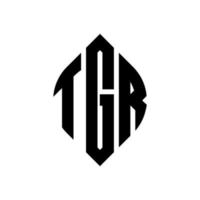 tgr-Kreisbuchstaben-Logo-Design mit Kreis- und Ellipsenform. tgr Ellipsenbuchstaben mit typografischem Stil. Die drei Initialen bilden ein Kreislogo. tgr-Kreis-Emblem abstrakter Monogramm-Buchstaben-Markierungsvektor. vektor