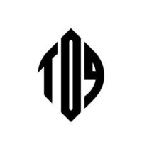 toq-Kreis-Buchstaben-Logo-Design mit Kreis- und Ellipsenform. toq Ellipsenbuchstaben mit typografischem Stil. Die drei Initialen bilden ein Kreislogo. toq Kreisemblem abstrakter Monogramm-Buchstabenmarkierungsvektor. vektor