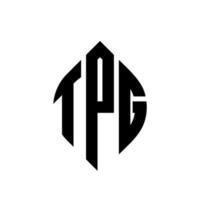 tpg-Kreisbuchstaben-Logo-Design mit Kreis- und Ellipsenform. tpg Ellipsenbuchstaben mit typografischem Stil. Die drei Initialen bilden ein Kreislogo. tpg-Kreisemblem abstrakter Monogramm-Buchstabenmarkierungsvektor. vektor