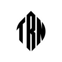trn-Kreis-Buchstaben-Logo-Design mit Kreis- und Ellipsenform. trn ellipsenbuchstaben mit typografischem stil. Die drei Initialen bilden ein Kreislogo. trn-Kreis-Emblem abstrakter Monogramm-Buchstaben-Markierungsvektor. vektor