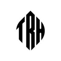 trx-Kreisbuchstaben-Logo-Design mit Kreis- und Ellipsenform. trx ellipsenbuchstaben mit typografischem stil. Die drei Initialen bilden ein Kreislogo. trx-Kreis-Emblem abstrakter Monogramm-Buchstaben-Markenvektor. vektor