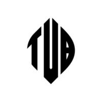 tvb-Kreisbuchstaben-Logo-Design mit Kreis- und Ellipsenform. tvb ellipsenbuchstaben mit typografischem stil. Die drei Initialen bilden ein Kreislogo. tvb-Kreis-Emblem abstrakter Monogramm-Buchstaben-Markierungsvektor. vektor