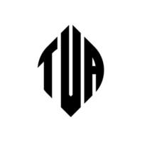 TVA-Kreisbuchstaben-Logo-Design mit Kreis- und Ellipsenform. tva ellipsenbuchstaben mit typografischem stil. Die drei Initialen bilden ein Kreislogo. TVA-Kreis-Emblem abstrakter Monogramm-Buchstaben-Markierungsvektor. vektor