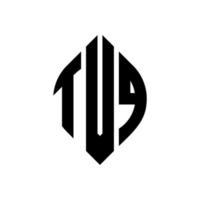 tvq-Kreisbuchstaben-Logo-Design mit Kreis- und Ellipsenform. tvq Ellipsenbuchstaben mit typografischem Stil. Die drei Initialen bilden ein Kreislogo. tvq Kreisemblem abstrakter Monogramm-Buchstabenmarkierungsvektor. vektor