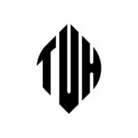tvx-Kreisbuchstaben-Logo-Design mit Kreis- und Ellipsenform. TVX-Ellipsenbuchstaben mit typografischem Stil. Die drei Initialen bilden ein Kreislogo. tvx Kreisemblem abstrakter Monogramm-Buchstabenmarkierungsvektor. vektor