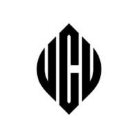 ucu-Kreisbuchstaben-Logo-Design mit Kreis- und Ellipsenform. ucu-ellipsenbuchstaben mit typografischem stil. Die drei Initialen bilden ein Kreislogo. Ucu-Kreis-Emblem abstrakter Monogramm-Buchstaben-Markierungsvektor. vektor