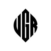 ugr-Kreisbuchstaben-Logo-Design mit Kreis- und Ellipsenform. ugr ellipsenbuchstaben mit typografischem stil. Die drei Initialen bilden ein Kreislogo. ugr-Kreis-Emblem abstrakter Monogramm-Buchstaben-Markierungsvektor. vektor